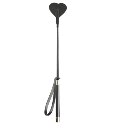 Heart Crop – crni bič sa vrhom u obliku srca, 55 cm FF001085